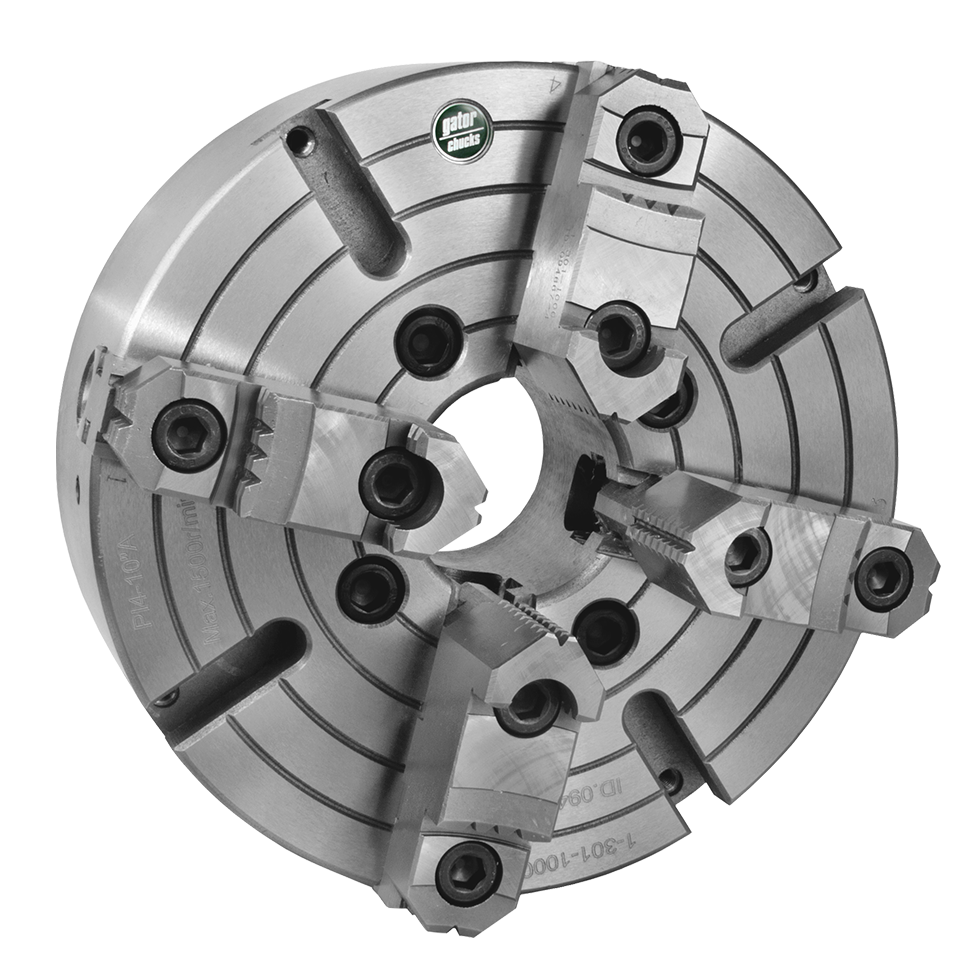 Chuck Kit for Manual Lathe With D18 Spindle Mount, 4Jaw, 2 PC Hard R Gator Lathe Chucks
