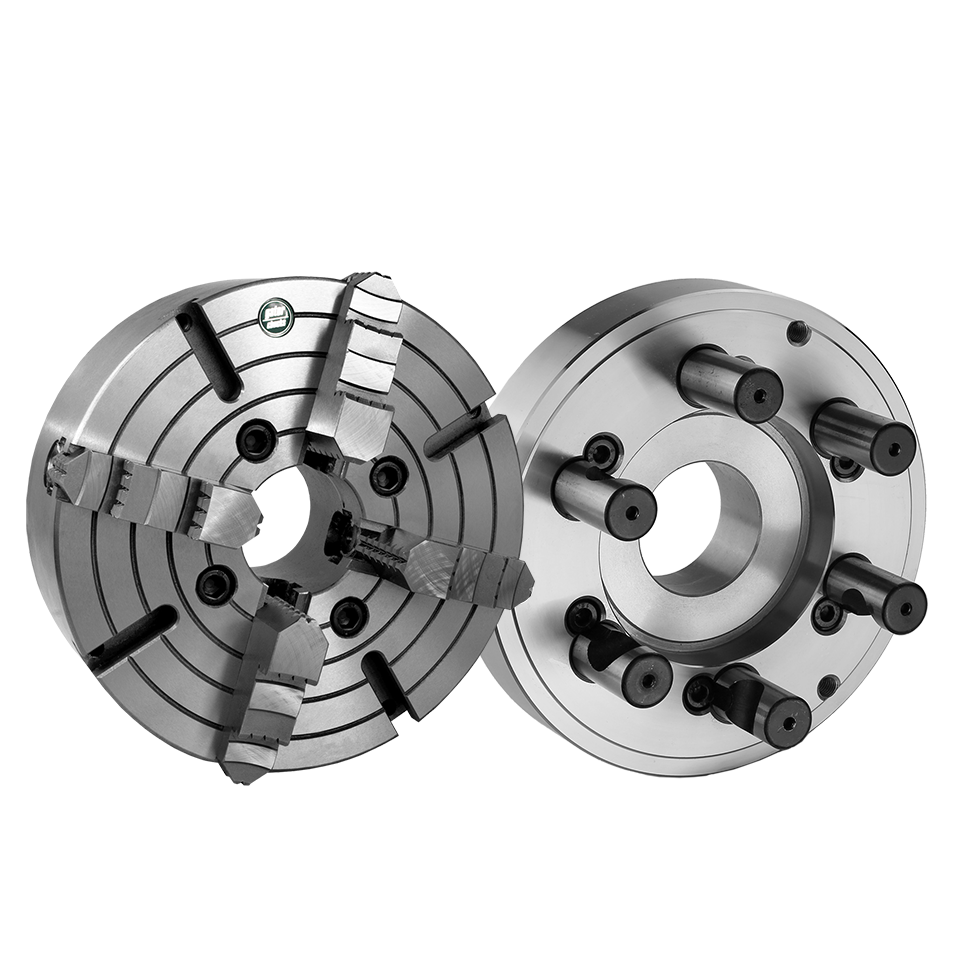Chuck Kit for Manual Lathe With D18 Spindle Mount, 4Jaw, Hard Solid Gator Lathe Chucks
